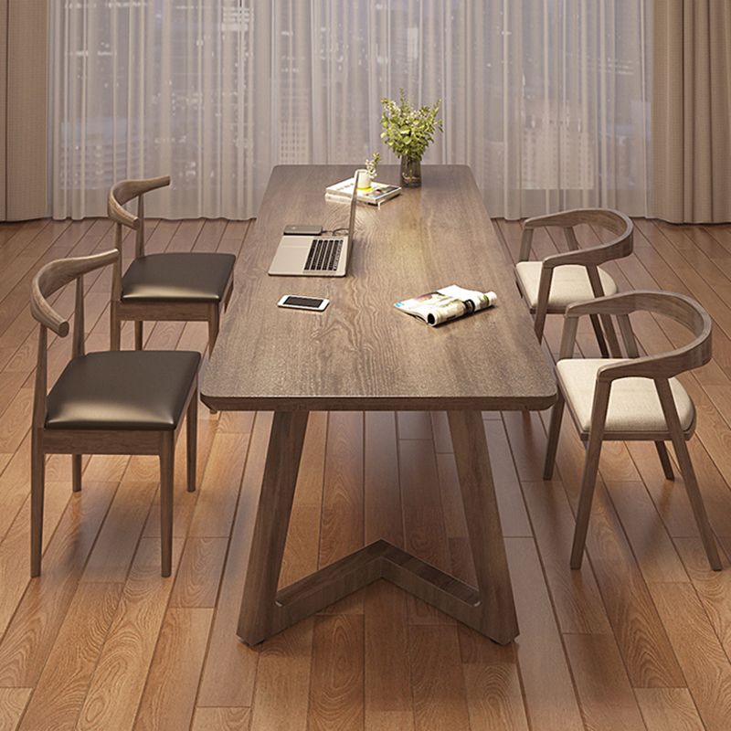 Modern Wood Writing Desk 29.53 "Desk de oficina rectangular de alto con base de trineo