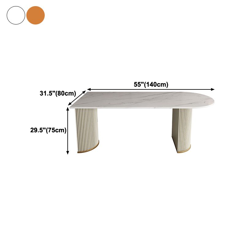 Free Form Dining Table Sintered Stone Table Luxury Style with Double Pedestal Clearhalo ' dining_table' 'Dining Tables & Seating' 'Dining Tables' 'furn' 'furn_dining_table' 'Furniture' 'furniture_dining_table' 'Kitchen & Dining Furniture' 'kitchen&dining_furn' 'kitchen' 'kitchen_dining_table' 1200x1200_142f4cd7-9671-4d46-af47-f42339d982b6