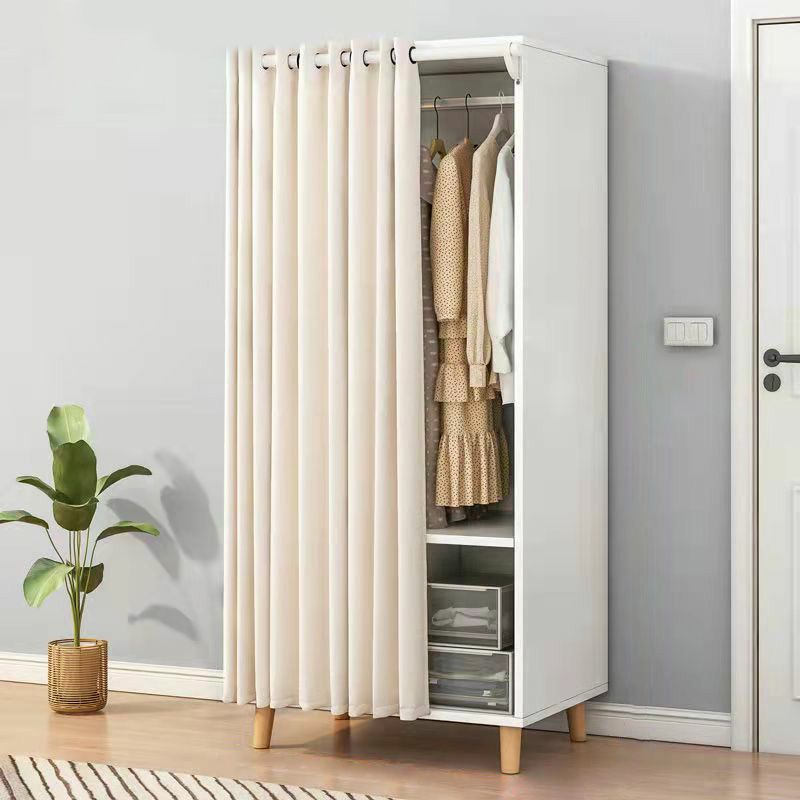 Bedroom Storage Cabinet with Clothes Rail Modern Cabinet with Wooden Legs Clearhalo 'Armoires & Wardrobes' 'armoires_wardrobes' 'Bedroom Furniture' 'furn' 'furn_armoires_wardrobes' 'Furniture' 1200x1200_1430bd7e-24a2-446b-ae26-5c76d0e3559a