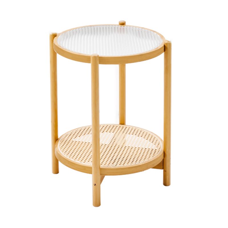 Tropical Coffee Table Glass 4 Legs Storage Round Coffee Cocktail Table Clearhalo 'Coffee & Accent Tables' 'Coffee Tables' 'coffee_tables' 'furn' 'furn_coffee_tables' 'Furniture' 'Living Room Furniture' 1200x1200_1431567e-4cb9-4c54-9bcd-d40e3935d880