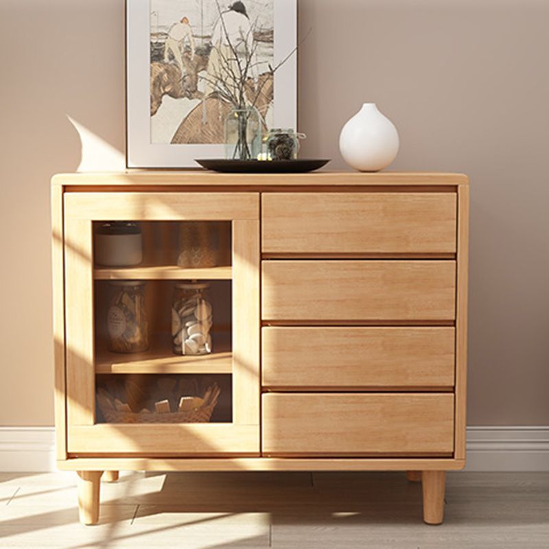 Moderna display mobile a buffet in legno in gomma con cassetti per sala da pranzo