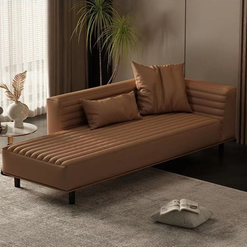 Nordic Living Room Cotton Chaise Square Arms Upholstered Chaise Lounge with Wooden Base Clearhalo 'Chairs & Seating' 'Chaise Lounge' 'chaise_lounge' 'furn' 'furn_chaise_lounge' 'Furniture' 'Living Room Furniture' 1200x1200_143216f2-9e18-4fc7-b90e-120bd94e0ee1