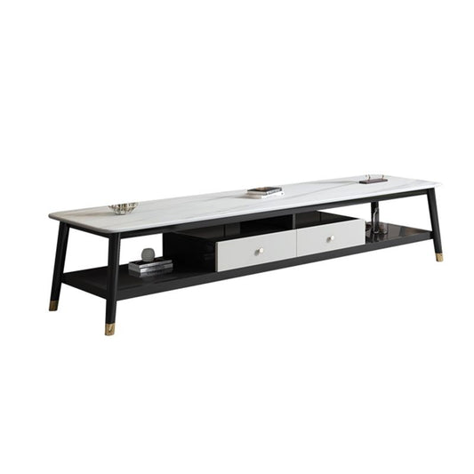 18.11"H TV Stand Contemporary Style Solid Wood TV Console with 2 Drawers Clearhalo 'furn' 'furn_tv_stands_entertainment_centers' 'Furniture' 'Living Room Furniture' 'TV Stands & Entertainment Centers' 'TV Stands & Media Storage Furniture' 'tv_stands_entertainment_centers' 1200x1200_14336506-e850-447e-b388-524a3875f798