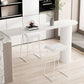 Stone Bar Dining Table Modern Bar Table with Double Pedestal Base for Kitchen Dining Room Clearhalo 'Bar Furniture' 'Bar Tables' 'bar_tables' 'furn' 'furn_bar_tables' 'Furniture' 'furniture_bar_tables' 'Kitchen & Dining Furniture' 1200x1200_14336992-e265-4cb1-b9af-a798a7891700