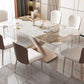 Glam Stone Rectangle Dining Table Metal Base for Dining Room Clearhalo 'Dining Tables & Seating' 'Dining Tables' 'dining_table' 'furn' 'furn_dining_table' 'Furniture' 'Kitchen & Dining Furniture' 1200x1200_1433950b-f686-40b2-9b25-3d84ebc70099