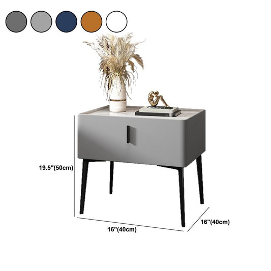 Mesa de mesa de acento contemporáneo 1 gabinete de cabecera de cajones, 19.7 "de alto