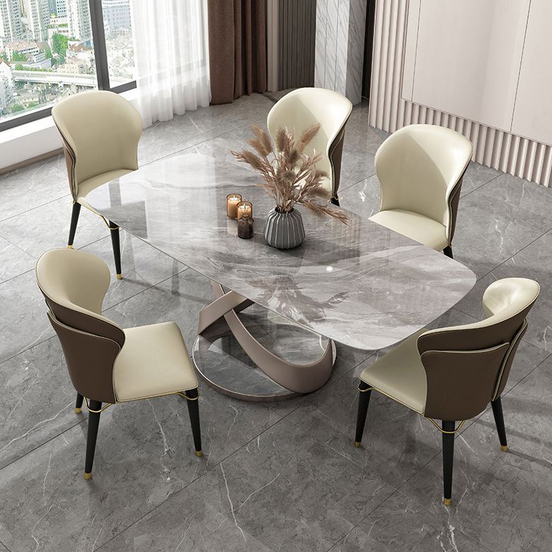 Modern Style Sintered Stone Dining Table with Standard Height Table for Home Use Clearhalo 'Dining Room Sets' 'Dining Tables & Seating' 'dining_room_set' 'furn' 'furn_dining_room_set' 'Furniture' 'furniture_dining_room_set' 'Kitchen & Dining Furniture' 'kitchen&dining_furn' 'kitchen' 1200x1200_1436c203-e9db-4ebd-9ba7-f5426eedbc97
