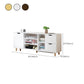 Faux Wood TV Stand Modern TV Media Stand with Doors for Living Room