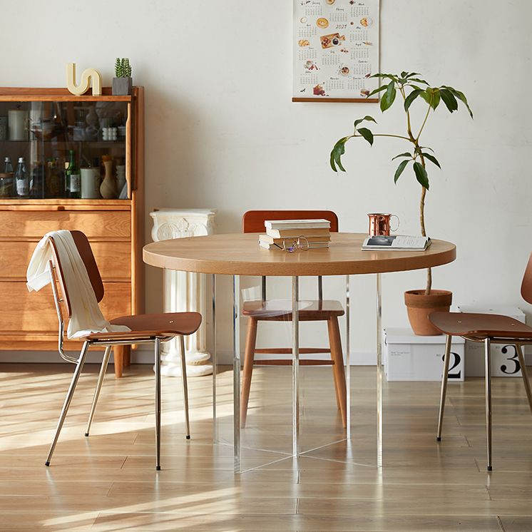 Mesa de comedor redonda Color de madera moderno de madera sólida