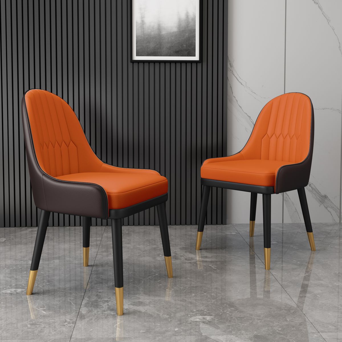 Scandinavian Style Metal Chair Dining Room Parsons Back Chairs (Set of 2) Clearhalo ' kitchen&dining_furn' 'Dining Chairs' 'Dining Tables & Seating' 'dining_chair' 'furn' 'furn_dining_chair' 'Furniture' 'furniture_dining_chair' 'Kitchen & Dining Furniture' 'kitchen' 1200x1200_143a5151-1285-470f-817c-61e2e18a3bee
