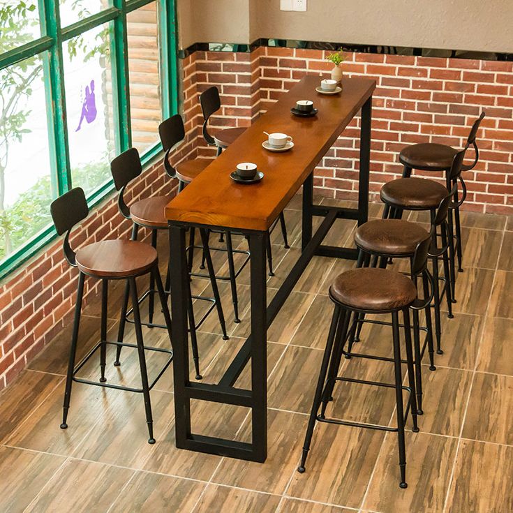 Tavolo da vino in legno massiccio interno tavolo da rettangolo poggiapiedi altezza da pub tavolo da pub