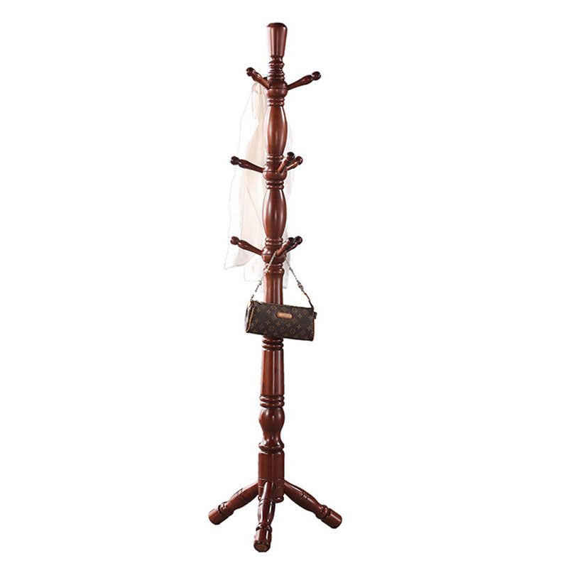 Hall d'entrée moderne du milieu du siècle cintre en bois avec 9 crochets