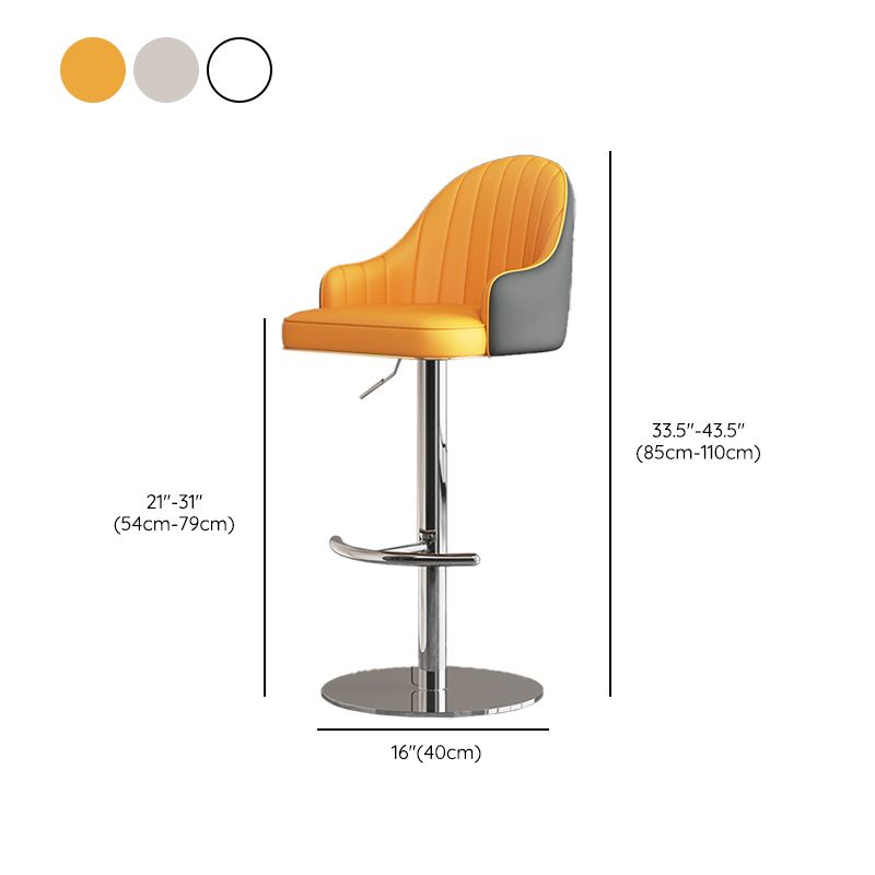 Backoutle industriale Sgabello da bar per bar con bancone elevabile in ferro con cuscino e pedale