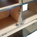 Modern 15.7"W Dining Server Engineered Wood Side Board Locking Cabinets