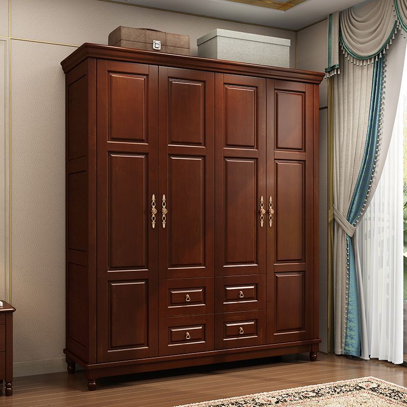 Rubberwood Cabinet with Drawers French Country Wardrobe for Home Clearhalo 'Armoires & Wardrobes' 'armoires_wardrobes' 'Bedroom Furniture' 'furn' 'furn_armoires_wardrobes' 'Furniture' 1200x1200_143f4570-e064-4f44-8d3d-f56fd33853d9