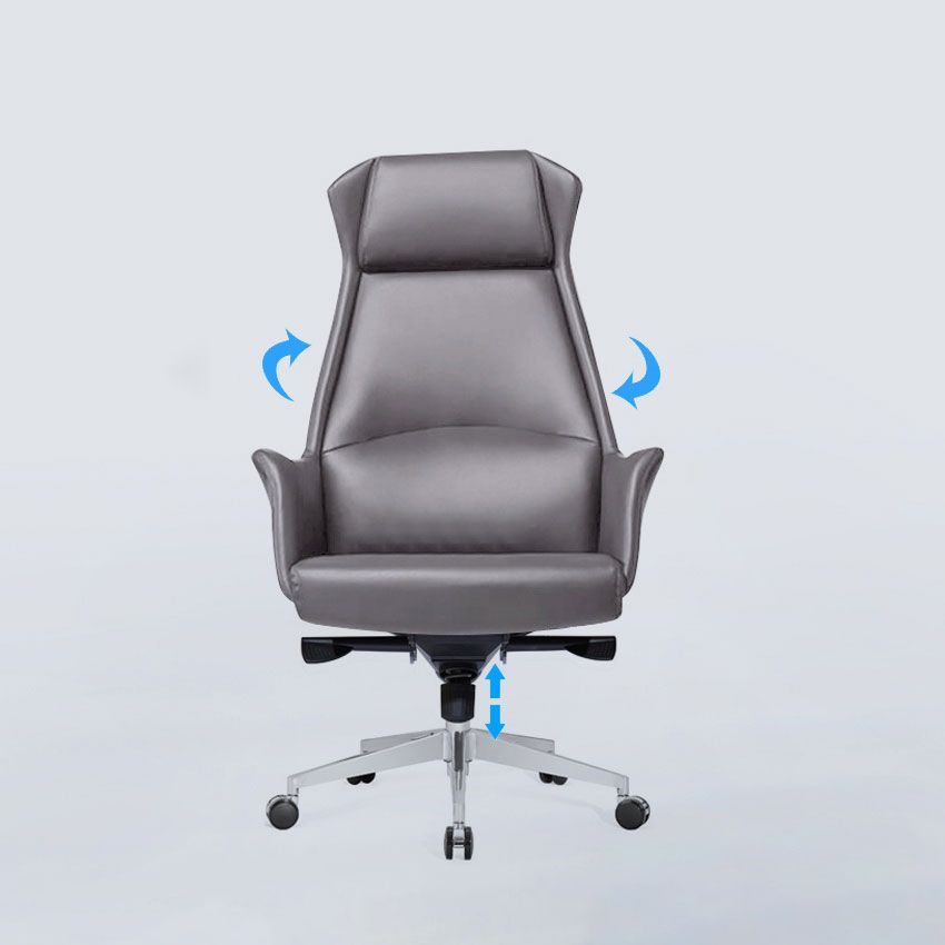 Modern Style Task Chair Leather Office Chair with Fixed Arms Clearhalo 'furn' 'furn_office_chair' 'Furniture' 'Office Chairs' 'Office Furniture' 'office_chair' 1200x1200_1440bed1-33f7-4636-bb5c-843d5f029646