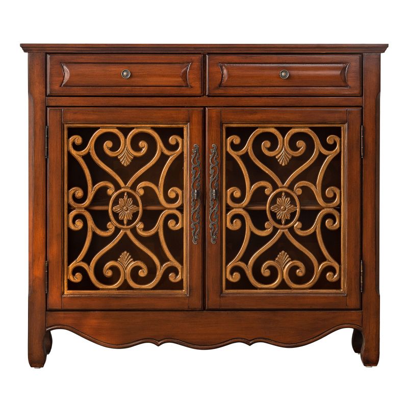36.02"Tall 1- Door Wooden Cabinet, 2-drawer Rectangle Accent Cabinet Clearhalo 'Cabinets & Chests' 'cabinets_chests' 'furn' 'furn_cabinets_chests' 'Furniture' 'Living Room Furniture' 1200x1200_144112c2-219f-4efb-9f00-8c4d18a08141