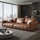 Contemporary Solid Color Pillow Back Square Arm Sofa For Living Room