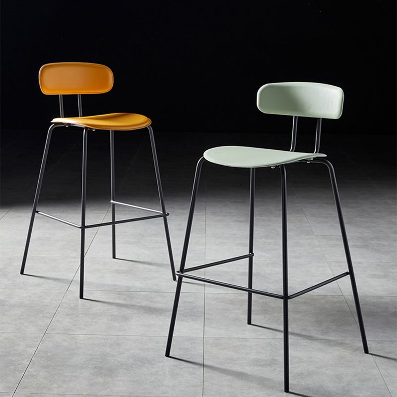 Nordic Style Leather Seat Backrest Bar Chair Front Desk High Chair Clearhalo 'Bar Furniture' 'Bar Stools' 'bar_stools' 'furn' 'furn_bar_stools' 'Furniture' 'Kitchen & Dining Furniture' 1200x1200_1442a389-b389-4561-ad82-a6a53eb937d8