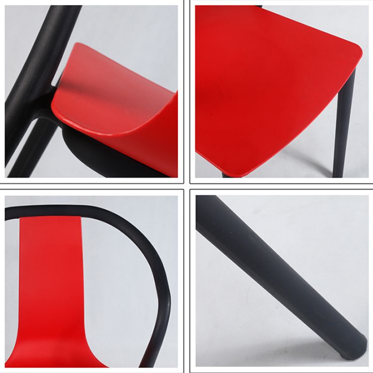 Scandinavian Plastic Dining Arm Chair Stackable Slat Back Armchair (Set of 4) Clearhalo ' kitchen&dining_furn' 'Dining Chairs' 'Dining Tables & Seating' 'dining_chair' 'furn' 'furn_dining_chair' 'Furniture' 'furniture_dining_chair' 'Kitchen & Dining Furniture' 'kitchen' 1200x1200_1442ddd4-dedc-4c10-9d67-dbe0b9d96d84