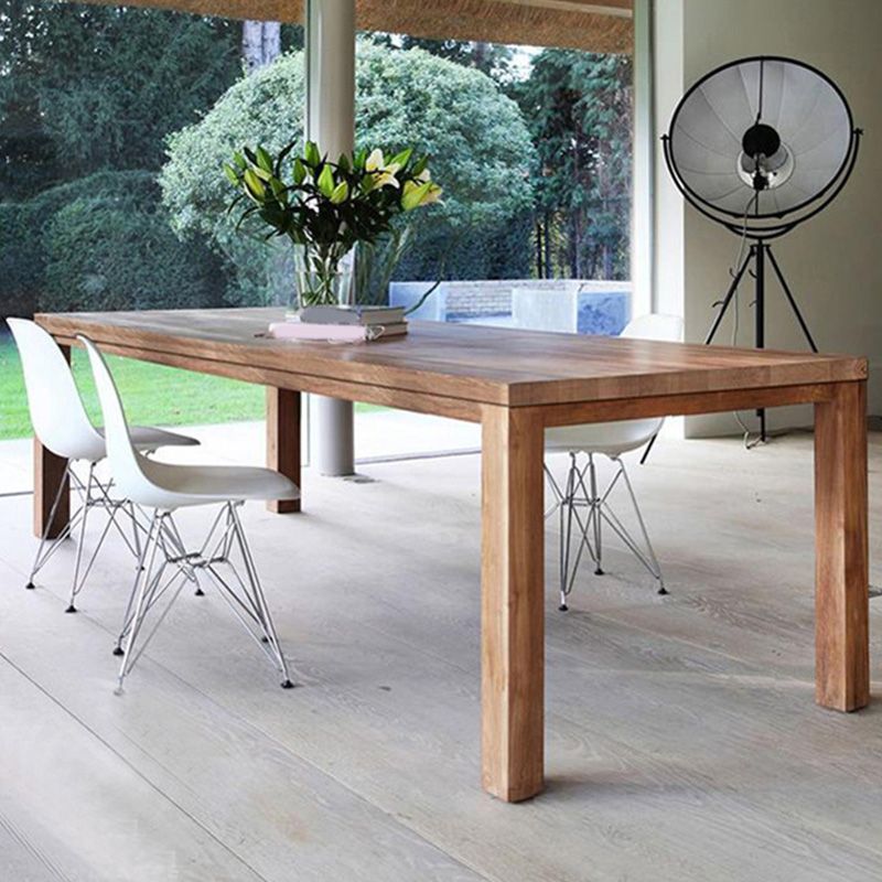 Rectangle 4 Legs Dining Table Modern Style Pine Wood Table for Kitchen Clearhalo 'Dining Tables & Seating' 'Dining Tables' 'dining_table' 'furn' 'furn_dining_table' 'Furniture' 'Kitchen & Dining Furniture' 1200x1200_1443a220-5ebc-47d3-b9ec-a901136ef622