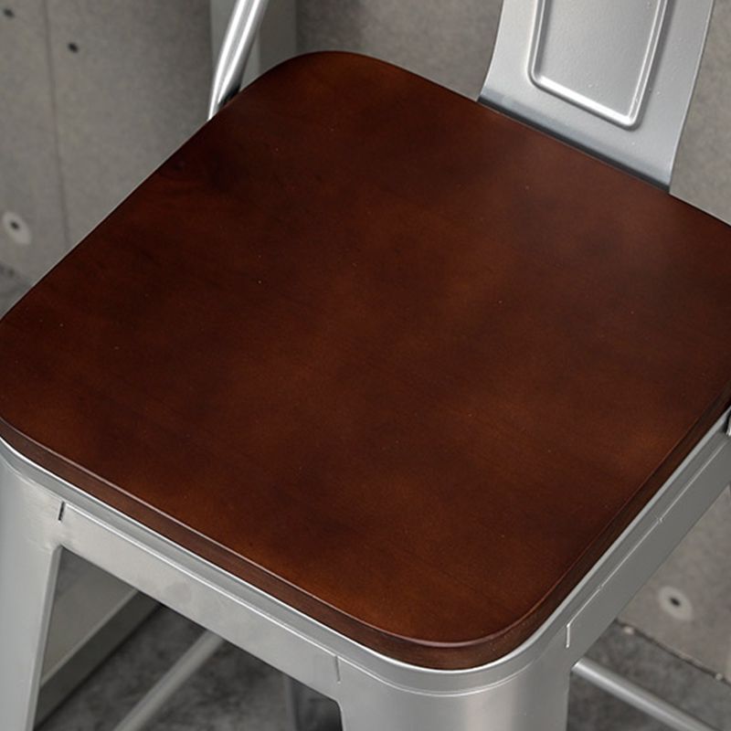 Contemporary Metal Bar Stool Low Back Dining Stool with Footrest Clearhalo 'Bar Furniture' 'Bar Stools' 'bar_stools' 'furn' 'furn_bar_stools' 'Furniture' 'Kitchen & Dining Furniture' 1200x1200_1444816f-5265-4f4c-b07c-fedfc02221fb