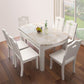 Faux Marble Top 7 Piece Dining Room Chair and Table Set in White Clearhalo 'Dining Room Sets' 'Dining Tables & Seating' 'dining_room_set' 'furn' 'furn_dining_room_set' 'Furniture' 'Kitchen & Dining Furniture' 1200x1200_14455c25-dea1-49bd-849d-9440c8639e42
