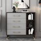 Grey Accent Chest with Solid Wood Straight Legs and Drawers Chest