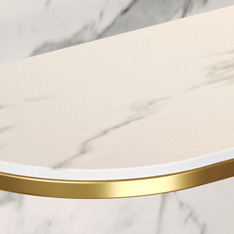 Mesa de consola base de metal con media luna de piedra para el salón 11.81 "
