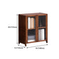 Contemporary Style Wood Bookcase Closed Back Bookshelf with Door for Home