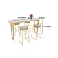 Tavolo da bar rettangolo in stile glam tavolo da pranzo a barre in legno con base a slitta