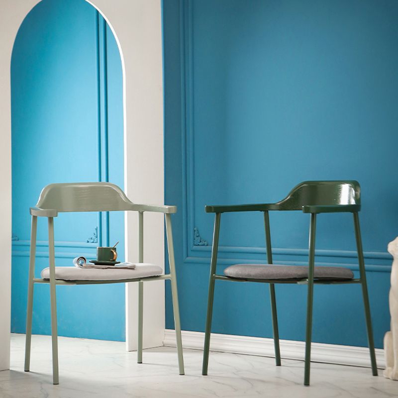 Modern Style Metal Arm Chair Open Back Indoor Dining Chair (Set of 2) Clearhalo 'Dining Chairs' 'Dining Tables & Seating' 'dining_chair' 'furn' 'furn_dining_chair' 'Furniture' 'furniture_dining_chair' 'Kitchen & Dining Furniture' 1200x1200_14492e25-108b-4320-bf8a-7bf66c280367