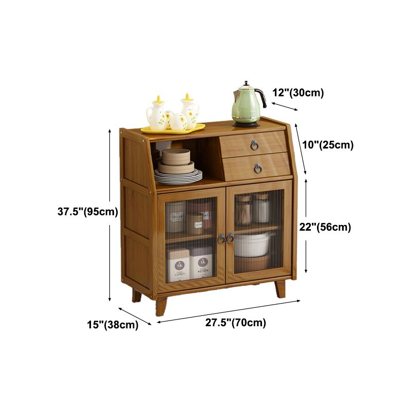 Moderner Bambus 37,4 "H Sideboard Buffet Esszimmer Buffet Server in Brown