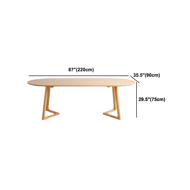 Modern Oval Pine Wood Dining Table Wood Base Home Dining Table Clearhalo 'Dining Tables & Seating' 'Dining Tables' 'dining_table' 'furn' 'furn_dining_table' 'Furniture' 'Kitchen & Dining Furniture' 1200x1200_144d7d84-199a-4479-bd37-8d800fbca9ce