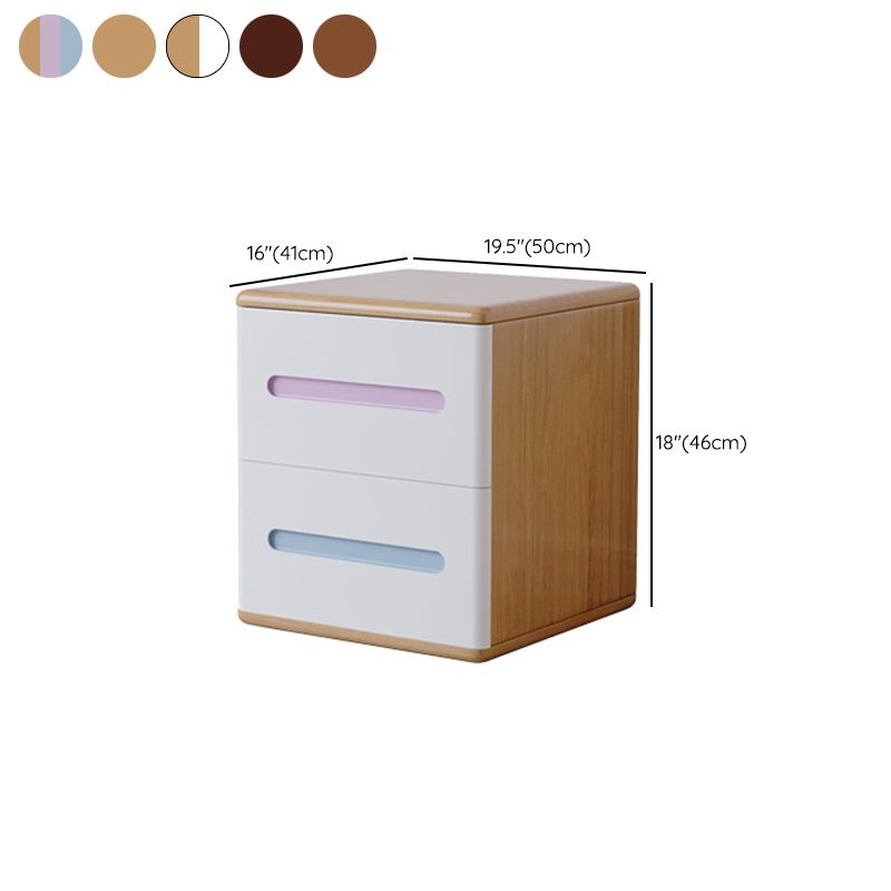 2 Schubladen zeitgenössischer Nachttisch fester Holz Nachttisch, 18,1 "groß