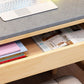 Bureau d'écriture à 1 tiroir, bureau de travail de forme rectangulaire en naturel/marron pour la maison