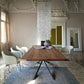 Rectangle Black Base Dining Table Industrial Wood Table for Dining Room