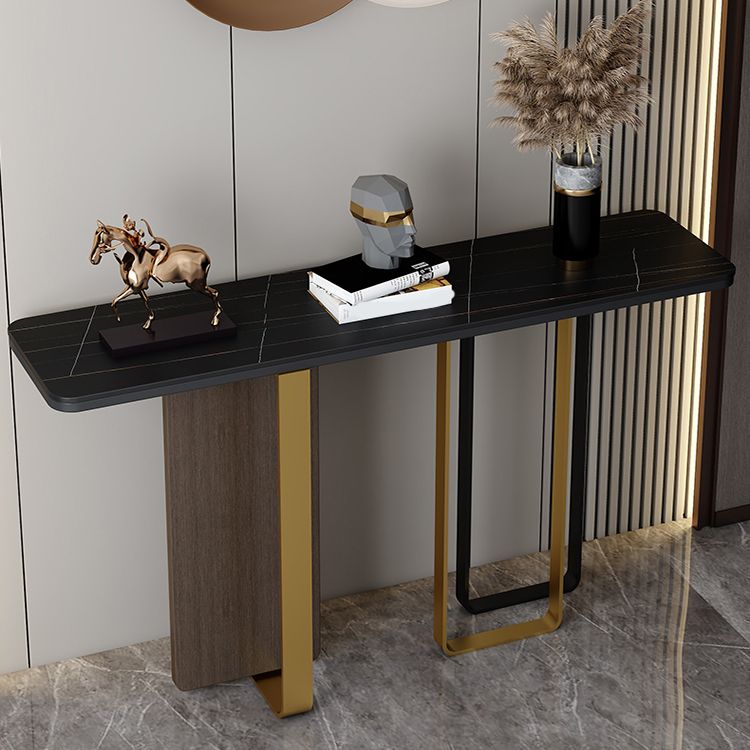 White/Black Table Glam Rectangle Console Table for Hall 31.5" High Clearhalo 'Console Tables' 'console_tables' 'Entry & Mudroom Furniture' 'furn' 'furn_console_tables' 'Furniture' 1200x1200_1451be02-0e40-4982-a7e3-fd62546953c9