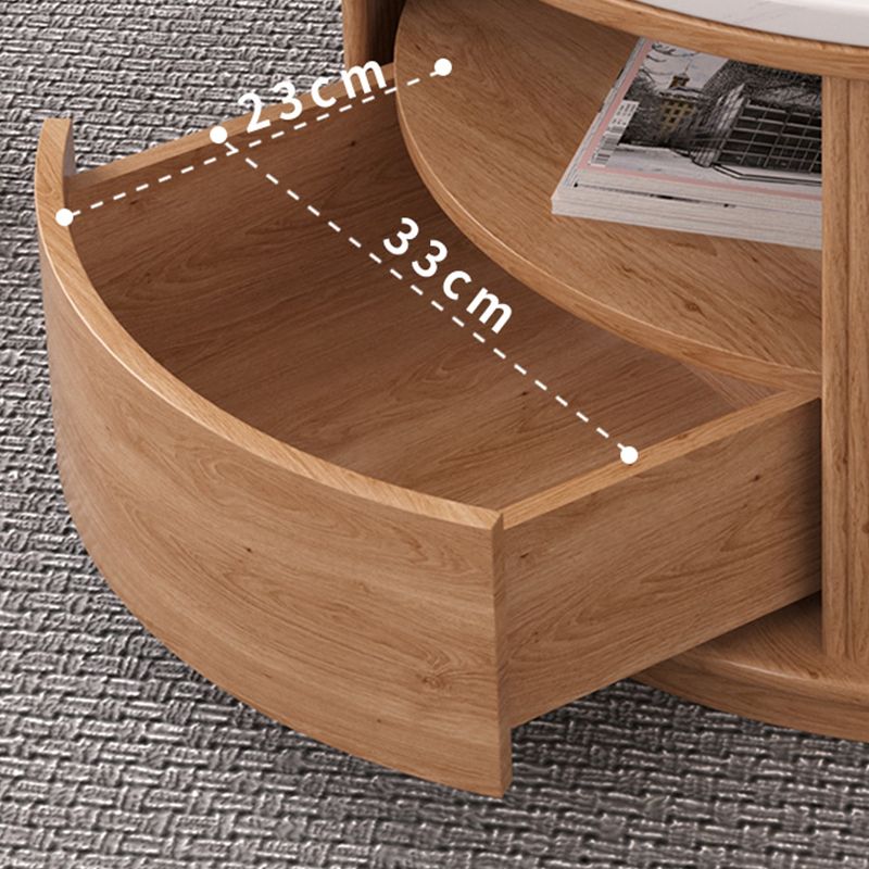 Mesa de café redonda de mesa de café juego con estante de almacenamiento