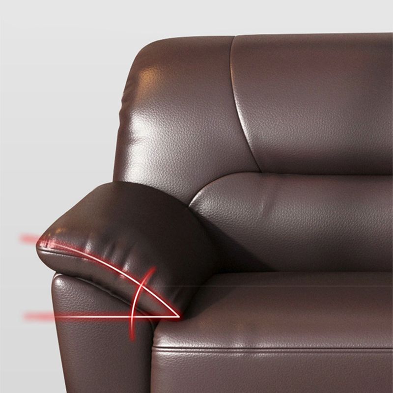 Brown Leather Flared Arm Setee Standard Loose Back Settee Furniture Clearhalo 'furn' 'furn_sofas' 'Furniture' 'furniture_sofas' 'kitchen' 'kitchen_sofas' 'Living Room Furniture' 'Sofa' 'sofas' 1200x1200_14529a5f-4334-4015-a6b4-6266e0b1801e