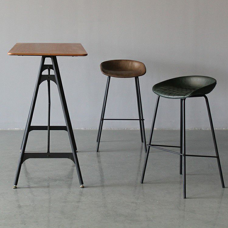 Leather Bucket Bar Stool Modern Low Back Footrest Indoor Counter and Bar Stool Clearhalo 'Bar Furniture' 'Bar Stools' 'bar_stools' 'furn' 'furn_bar_stools' 'furniture_bar_stools' 'Kitchen & Dining Furniture' 'kitchen&dining_furn' 'kitchen' 'kitchen_furn' Furniture' 1200x1200_14534dc6-c923-438e-8b17-a07ab72de6a3