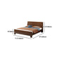84.65 inch Wide Scandinavian Bed Frame Solid Wood Espresso Bed with Headboard
