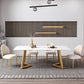 Iron and Slate Table Glam Style Simple Home Rectangular Dining Table Clearhalo 'Dining Tables & Seating' 'Dining Tables' 'dining_table' 'furn' 'furn_dining_table' 'Furniture' 'Kitchen & Dining Furniture' 1200x1200_1456f796-7ef9-4dec-8b72-459f1ee5ad4d