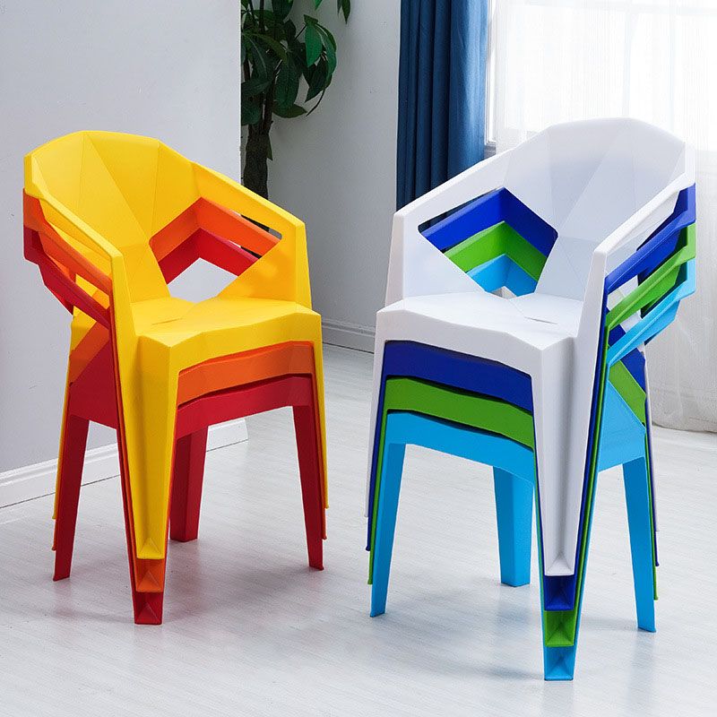 Contemporary Style Stackable Chair Dining Arm Chair with Plastic Legs Clearhalo 'Dining Chairs' 'Dining Tables & Seating' 'dining_chair' 'furn' 'furn_dining_chair' 'Furniture' 'furniture_dining_chair' 'Kitchen & Dining Furniture' 1200x1200_14572d49-64bd-4301-86a2-80ec6dfcf03c