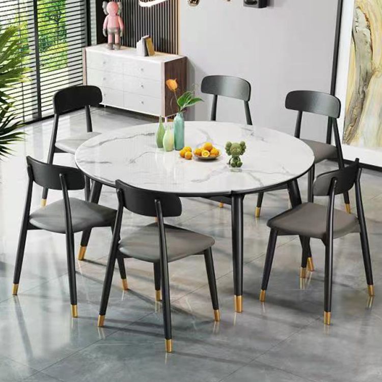 Traditional Luxury Dining Table Round Sintered Stone Dining Table with Wooden Base Clearhalo ' dining_table' 'Dining Tables & Seating' 'Dining Tables' 'furn' 'furn_dining_table' 'Furniture' 'furniture_dining_table' 'Kitchen & Dining Furniture' 'kitchen&dining_furn' 'kitchen' 'kitchen_dining_table' 1200x1200_1457c946-22d4-4d69-a724-eb9ef935e1a4