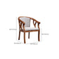 Indoor Dining Arm Chair Solid Wood Frame Dining Chair in Brown