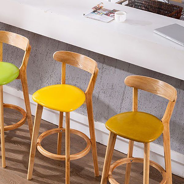 Industrial Backrest Armless Counter Stool Rubber Wood Bar Stool with Cushion for Cafe Clearhalo 'Bar Furniture' 'Bar Stools' 'bar_stools' 'furn' 'furn_bar_stools' 'Furniture' 'Kitchen & Dining Furniture' 1200x1200_14588c97-06ac-4d7d-b585-a3a8bf205277