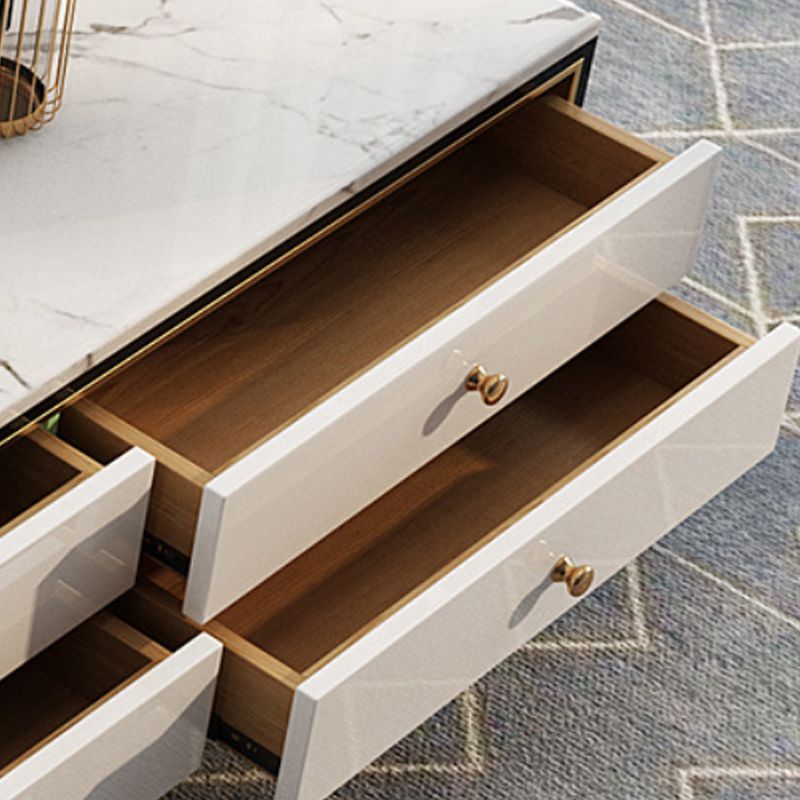Glam Marble TV Stand Console Enclosed Storage TV Media Stand with Drawers for Living Room Clearhalo 'furn' 'furn_tv_stands_entertainment_centers' 'Furniture' 'Living Room Furniture' 'TV Stands & Entertainment Centers' 'TV Stands & Media Storage Furniture' 'tv_stands_entertainment_centers' 1200x1200_145907db-3fd3-46e3-8ff0-0c7c3f52e7b1