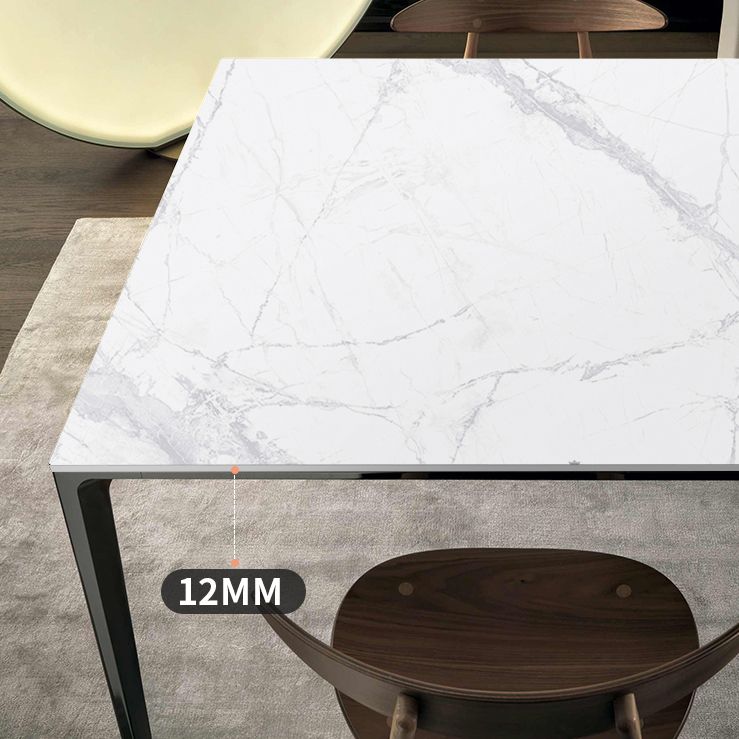 Industrial Style Sintered Stone Table 4 Legs Black Base Rectangle Table Clearhalo ' dining_table' 'Dining Tables & Seating' 'Dining Tables' 'furn' 'furn_dining_table' 'Furniture' 'furniture_dining_table' 'Kitchen & Dining Furniture' 'kitchen&dining_furn' 'kitchen' 'kitchen_dining_table' 1200x1200_145c5ec4-9e2b-45b3-aa00-c86ef54858bd