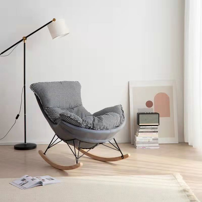 Leisure Pure Color Glider Chair Faux Leather Water Resistant with Ottoman Clearhalo 'Chairs & Seating' 'furn' 'furn_rocking_chairs' 'Furniture' 'Living Room Furniture' 'Rocking Chairs' 'rocking_chairs' 1200x1200_145d1779-259c-4f3f-8d62-84bab0e7ad92